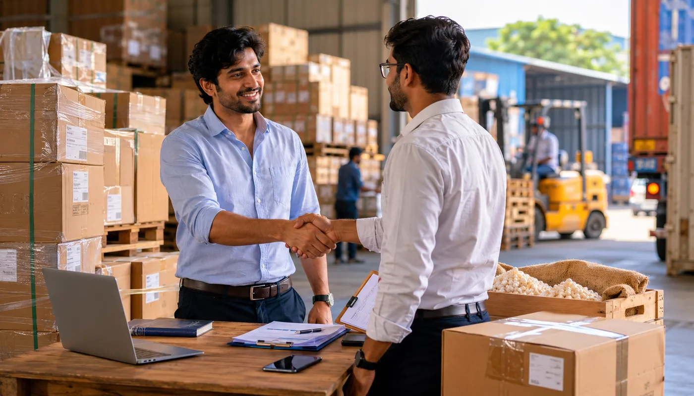 Export manager closing a supply agreement with a buyer